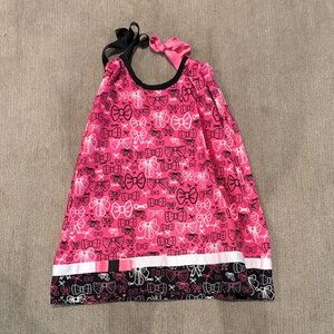 Hello Kitty Pink and Black Bow Kids Dress